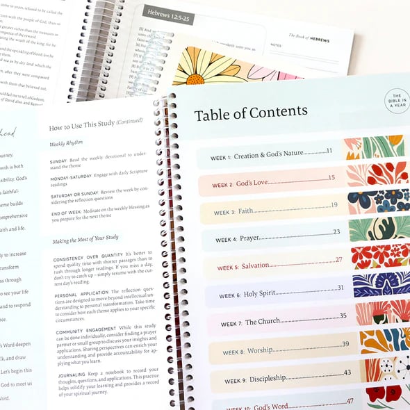 52-Week Journey Through God's Word Hardcover Devotional Study Book