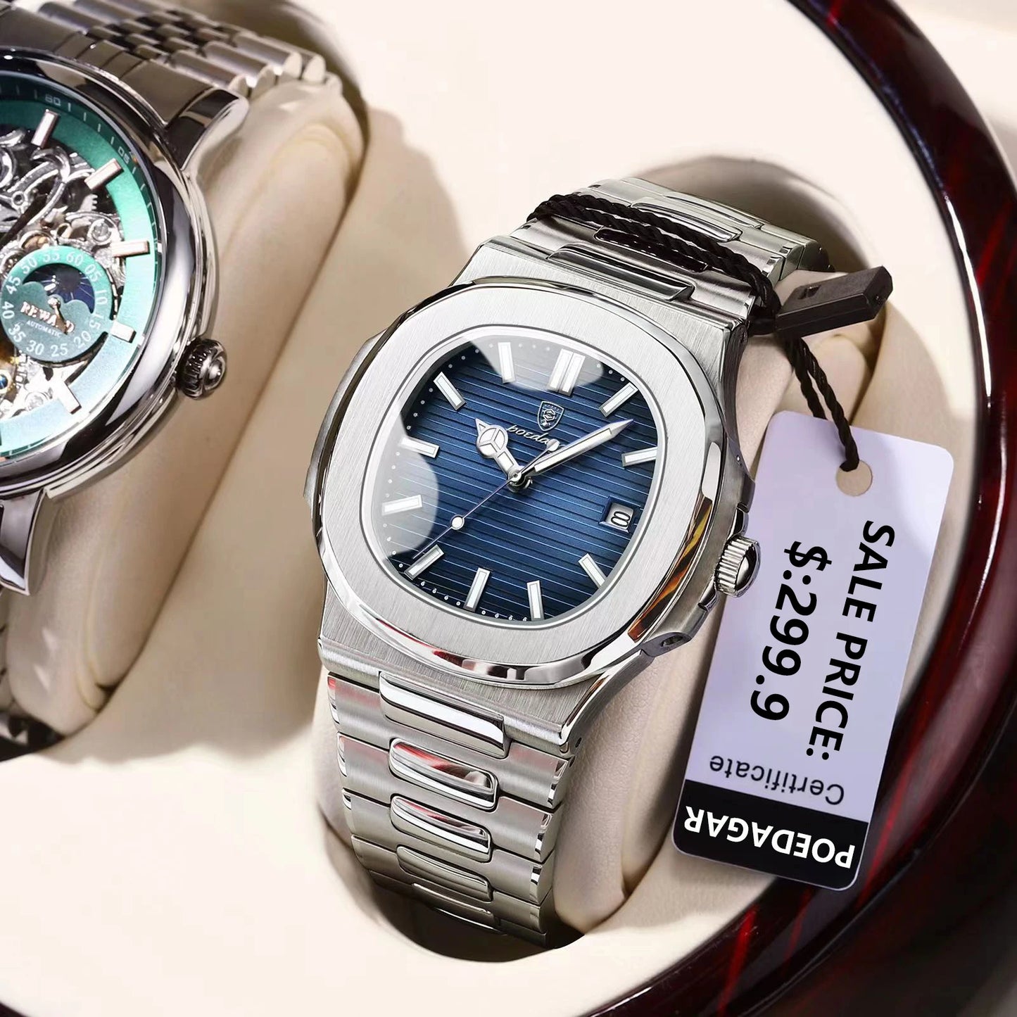 Poedegar Imperial – Men’s Square Stainless Steel Watch