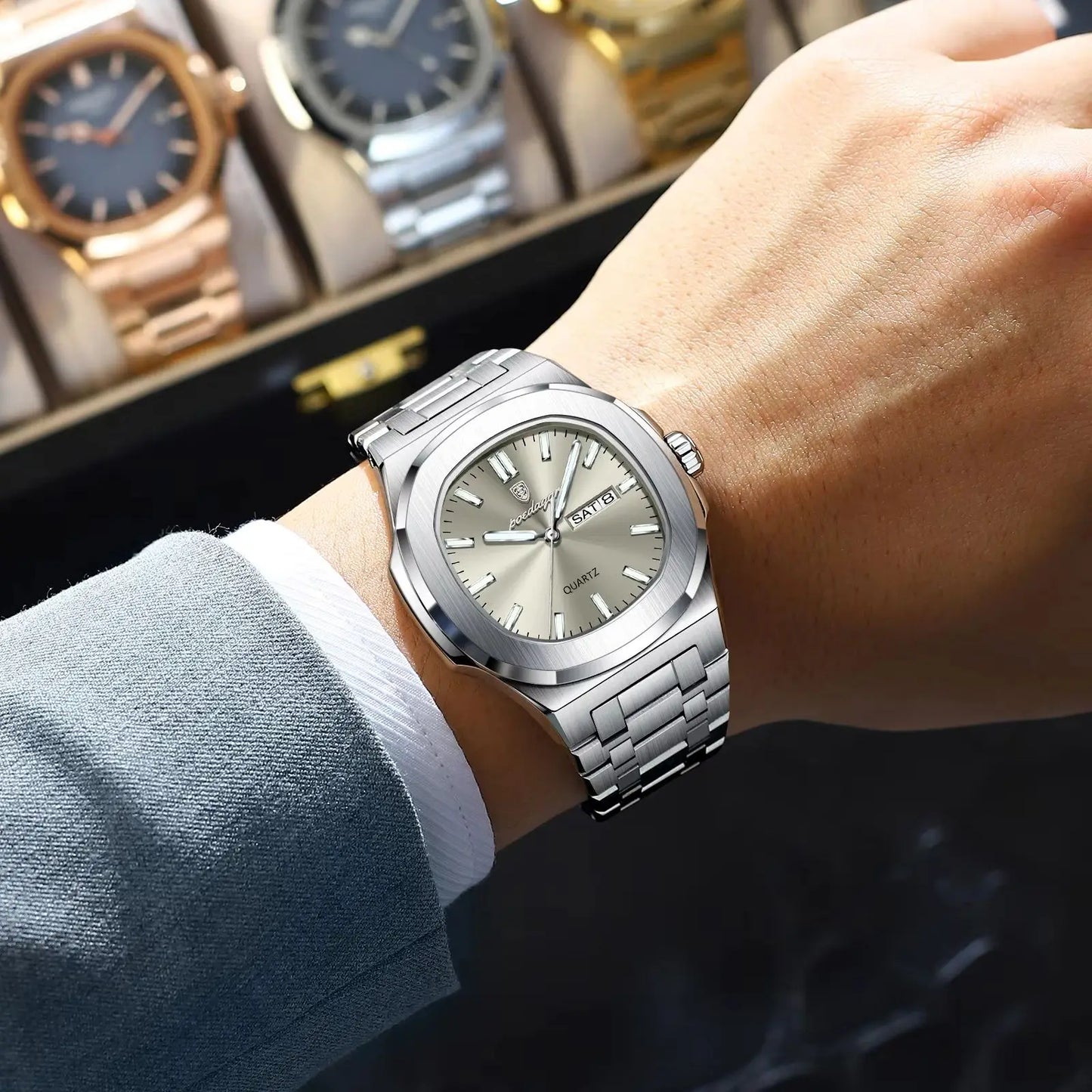 Luminous Quartz Watch Men’s Stainless Steel - Astra