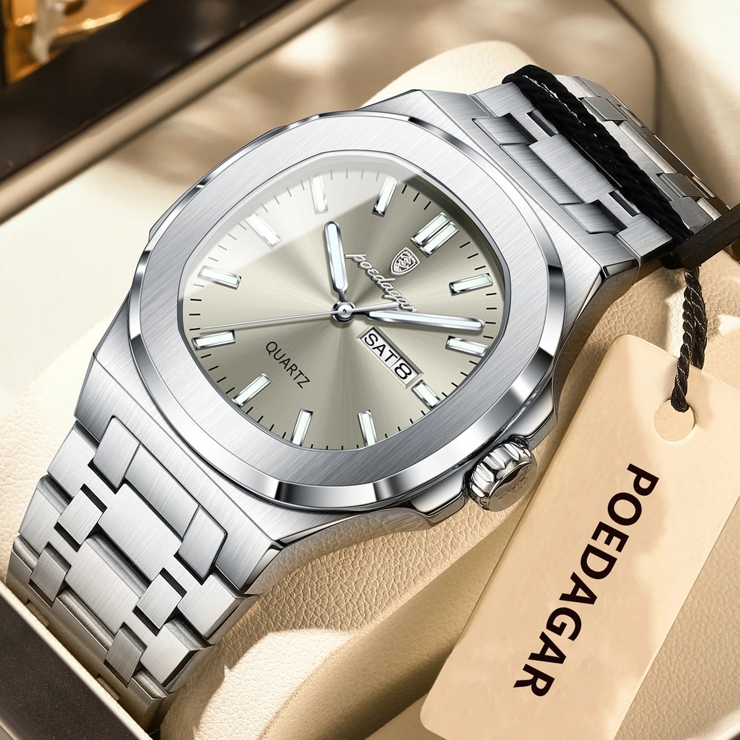 Luminous Quartz Watch Men’s Stainless Steel - Astra