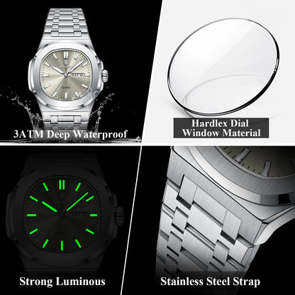 Luminous Quartz Watch Men’s Stainless Steel - Astra