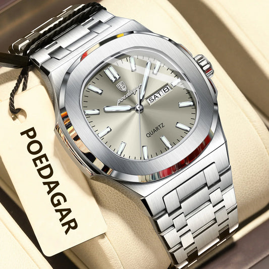 Luminous Quartz Watch Men’s Stainless Steel - Astra