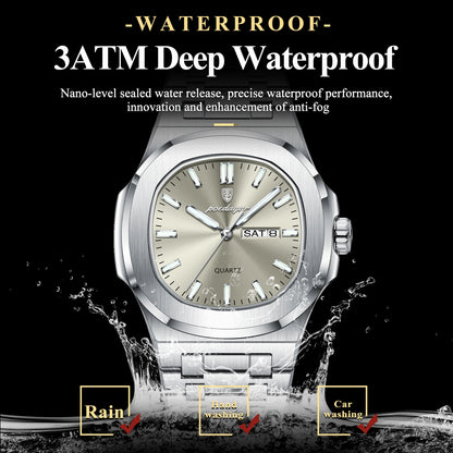 Luminous Quartz Watch Men’s Stainless Steel - Astra