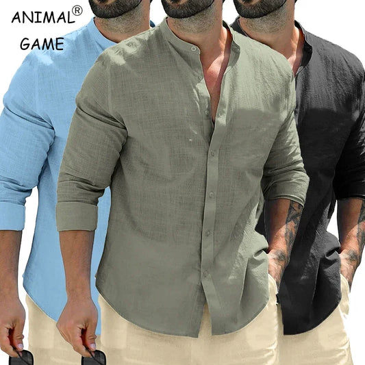 The York – Men’s White Cotton Long Sleeve Shirt